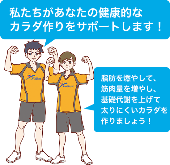 私たちがあなたの健康的なカラダ作りをサポートします!